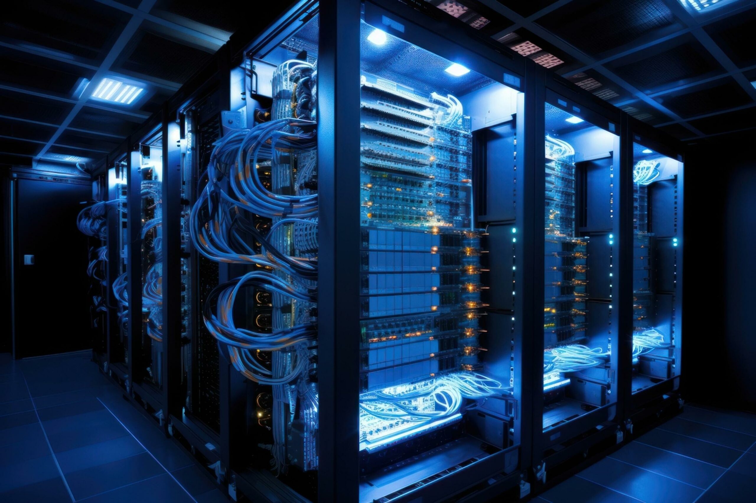 Serverruimte in een datacenter voor veilige en betrouwbare webhosting